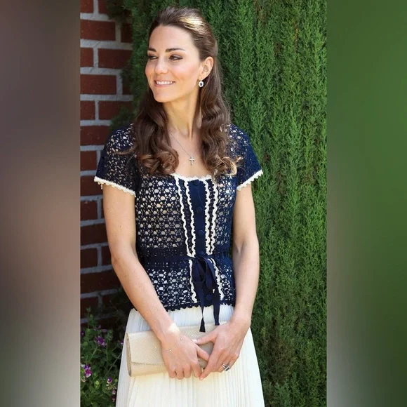 Whistles 'Lina' Dobby Pleated Skirt in Ivory-ASO Kate Middleton-UK12/US8 - Picture 6 of 10